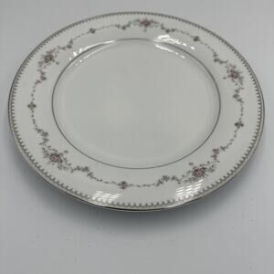 Noritake Fairmont Dinner Plate 10 1/2" Replacement Platinum Trim‎ Floral #6102